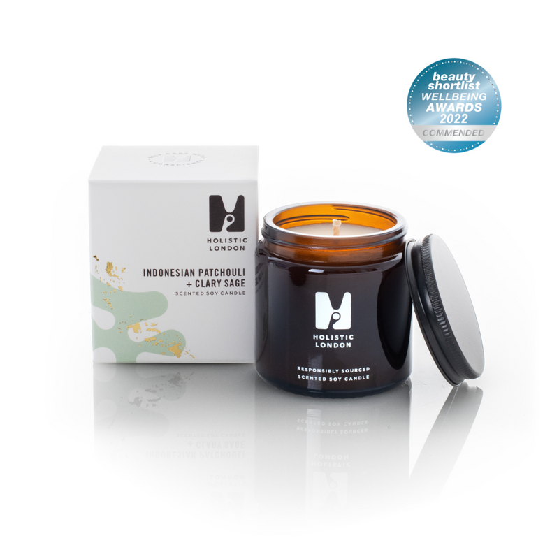 Indonesian Patchouli + Clary Sage Scented Candle — Beauty Shortlist Commended